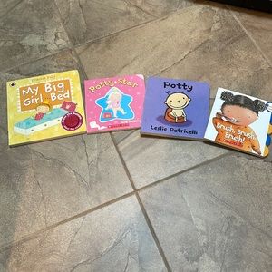 4 Children hard books for Potty, Brush & Girl Bed